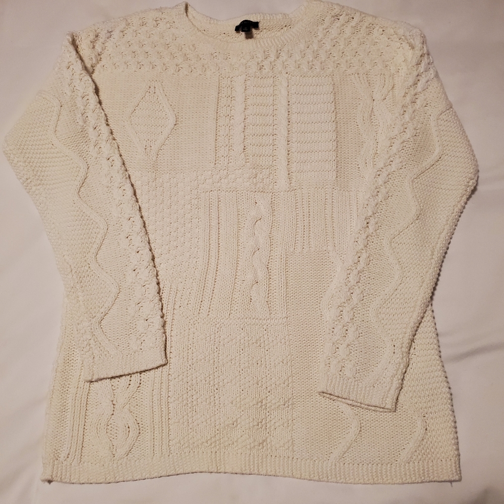 Talbots Off- White Cable knit Cotton Sweater
